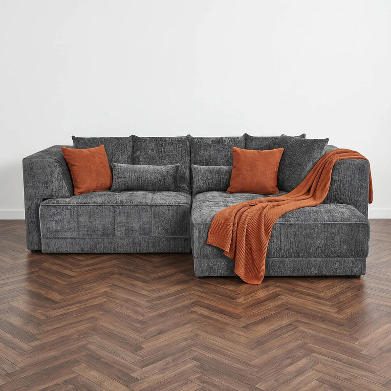 Brooklyn Electric Storage Right Hand Sofa Bed - Charcoal