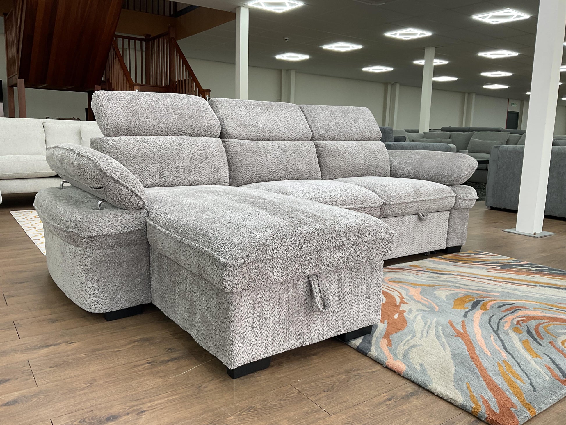 Hudson Universal Corner Sofa Bed - Grey