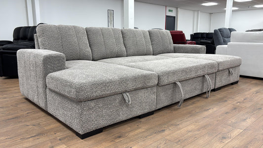 Como U Shape Corner Sofabed With Storage - Grey