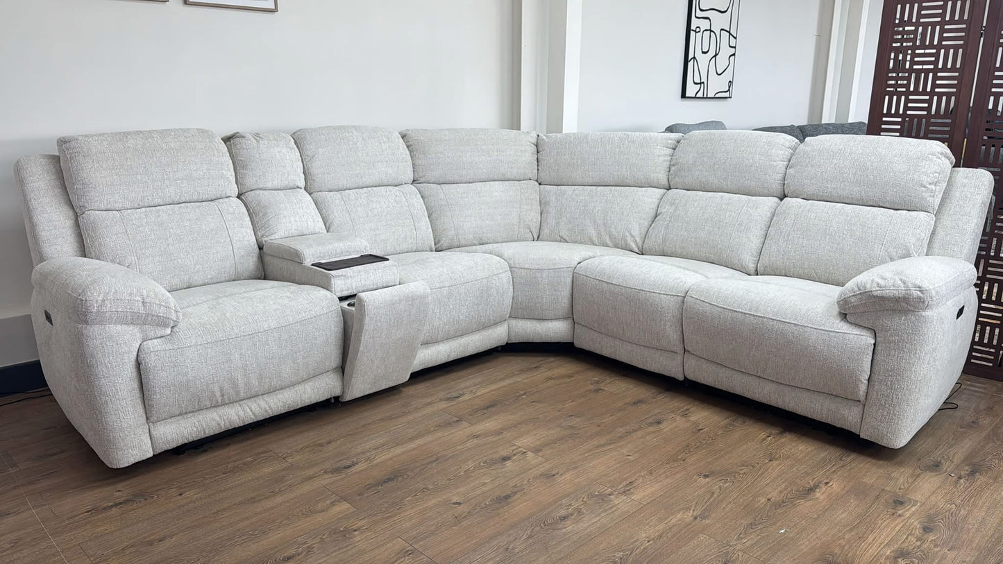 Owen Electric Recliner Modular Corner Sofa - Beige