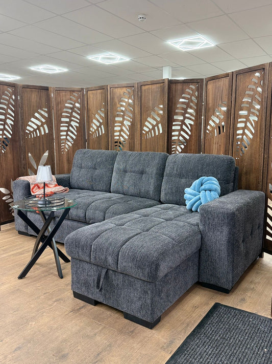 Palermo Universal Corner Sofabed With Storage – Grey