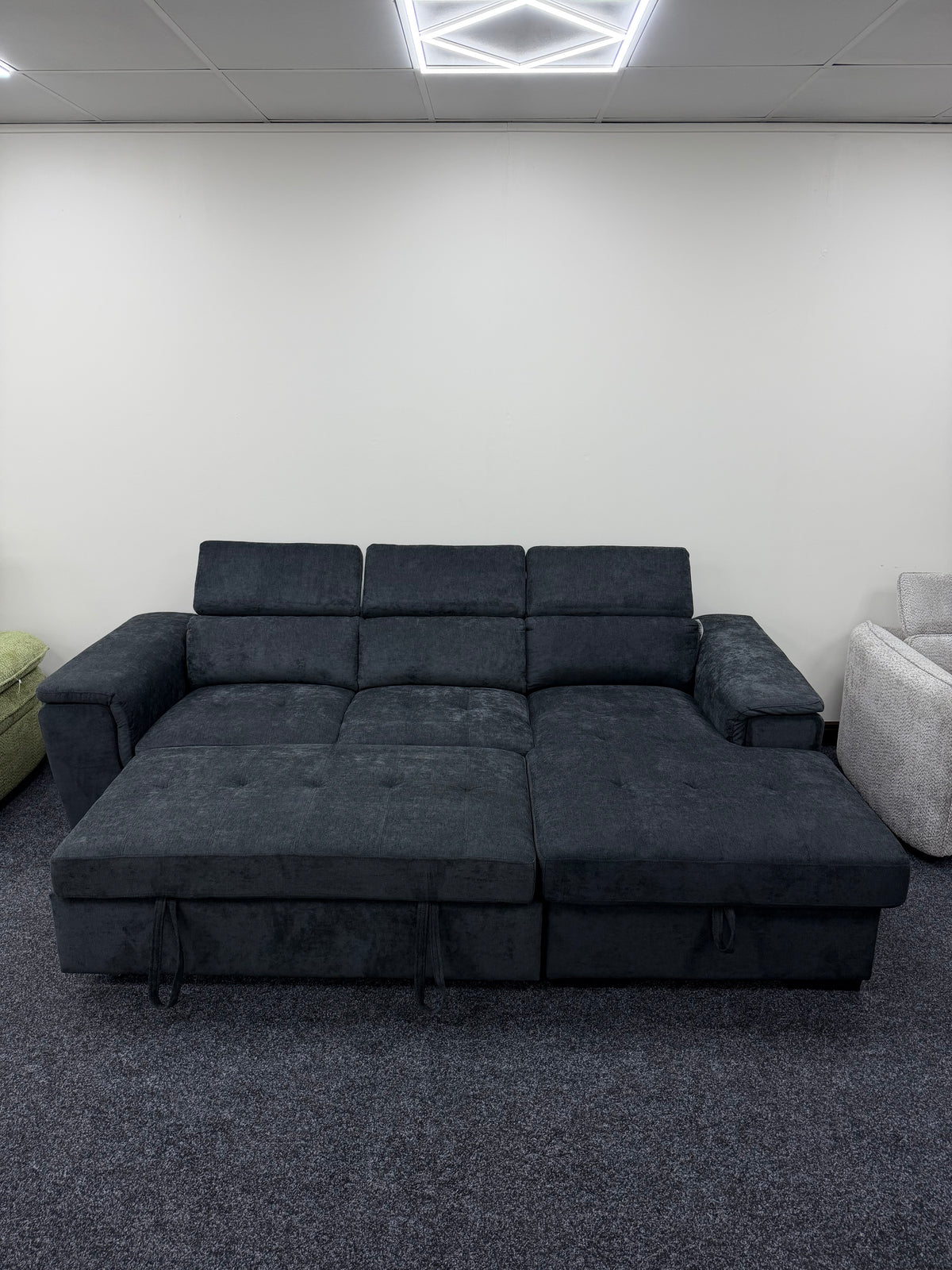 Alaya Storage L Shape Sofa Bed - Black