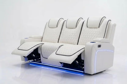 Tuscany 3+2 Electric Entertainment Recliner Sofa - Cream