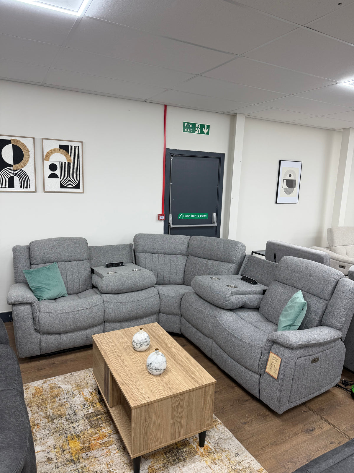 Linden Recliner Sofa Grey Large Corner