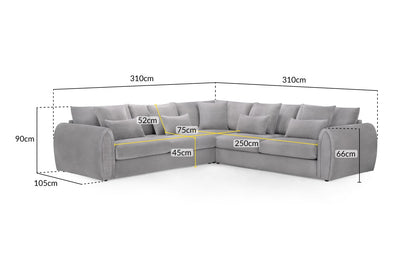Mirabel Sofa Grey Large Corner