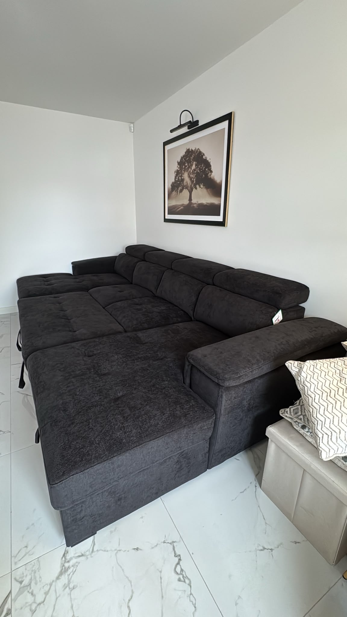 Alaya Storage U Shape Sofabed - Black