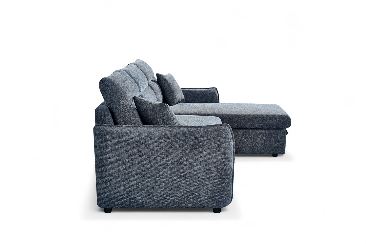 Archie Pale Blue Chenille Fabric Corner Sofabed with Storage