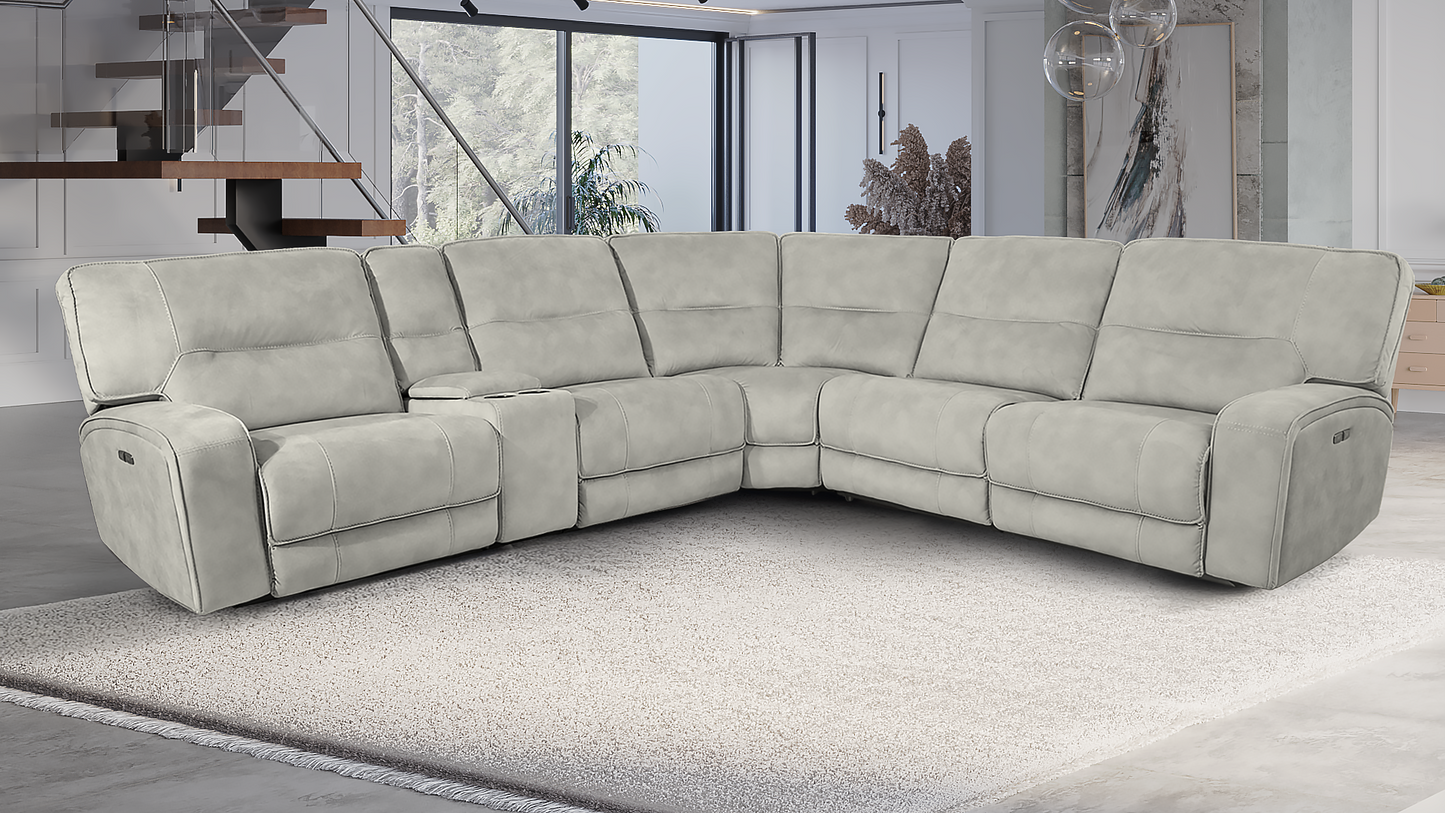 Excalibur Beige Lay-Z-Boy Style Power Recliner Modular Corner Sofa