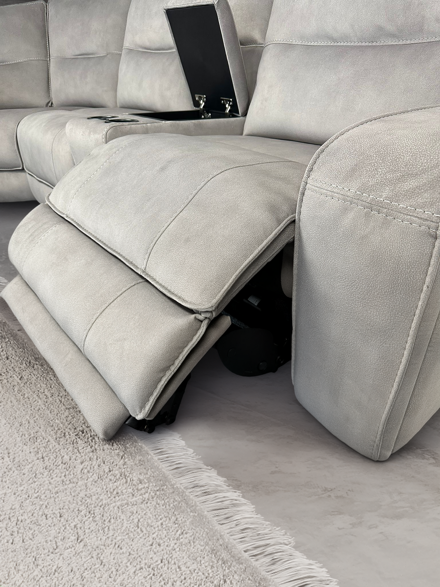 Excalibur Beige Lay-Z-Boy Style Power Recliner Modular Corner Sofa