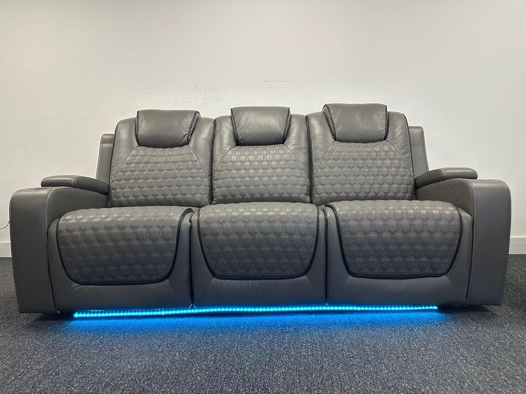 Tuscany 3+2 Electric Entertainment Recliner Sofa - Grey