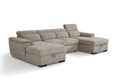 Alaya Storage U Shape Sofabed - Beige