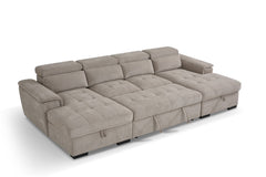 Alaya Storage U Shape Sofabed - Beige