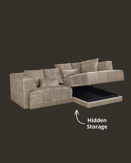 Brooklyn Electric Storage Left Hand Sofa Bed - Silver
