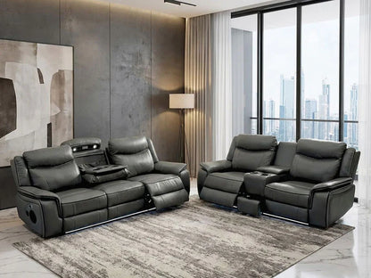 Prada Leather Recliner Sofa 3+2 Seater - Grey