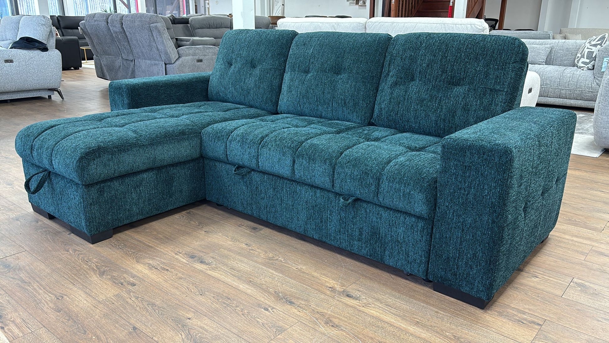 Palermo Universal Corner Sofabed With Storage - Blue
