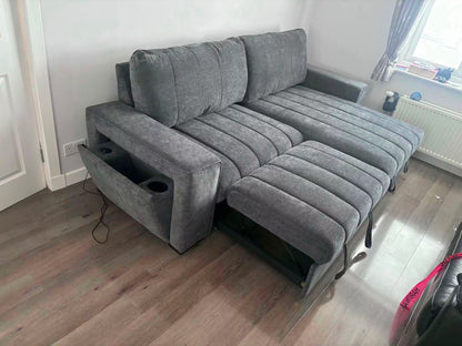 Franklin Universal Storage Sofa Bed With Cupholders & USB/C Charging