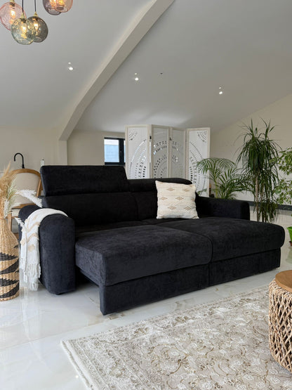 Dakota 3 Seater Electric Sofa Bed - Black