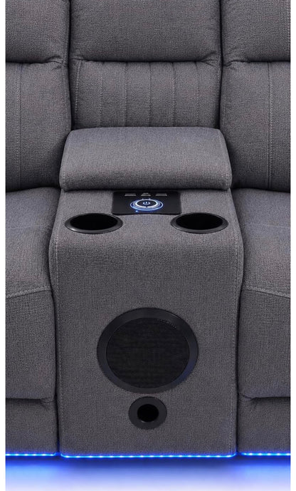 Hannah Entertainment Electric Recliner Corner Sofa | Micro Fibre Fabric