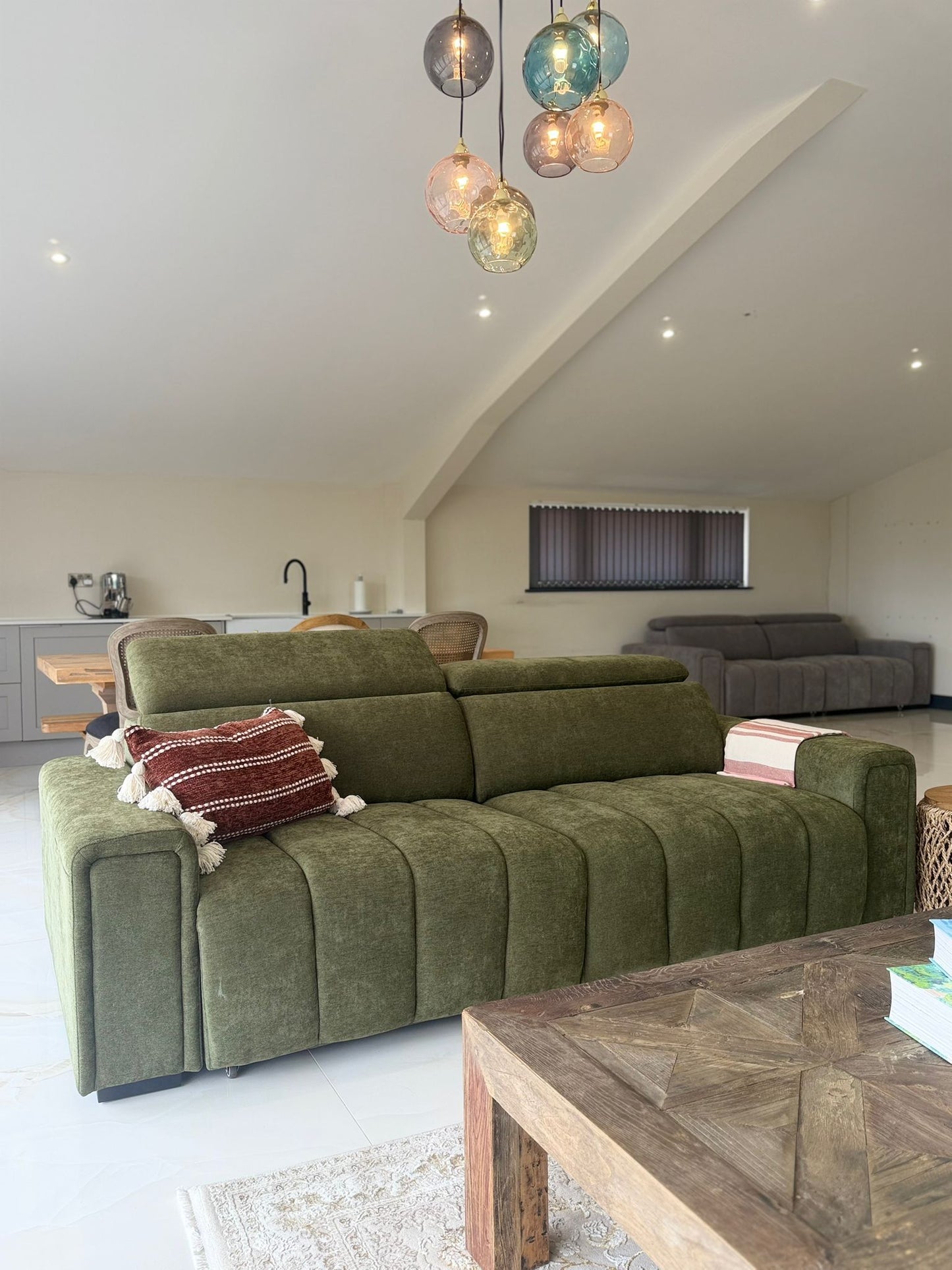 Molly 3 Seater Electric Sofa Bed - Green