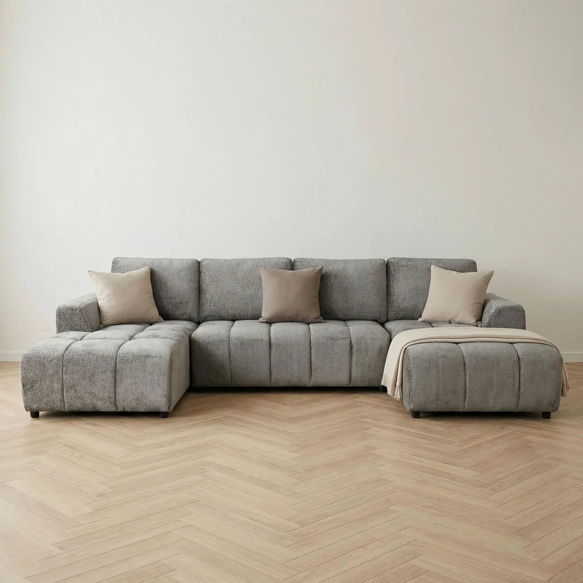 Shanghai Luxury U Shape Sofa Bed - Grey