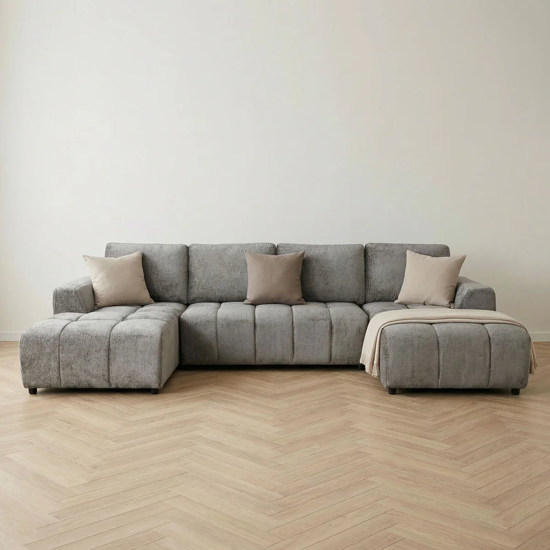 Shanghai Luxury U Shape Sofa Bed - Grey