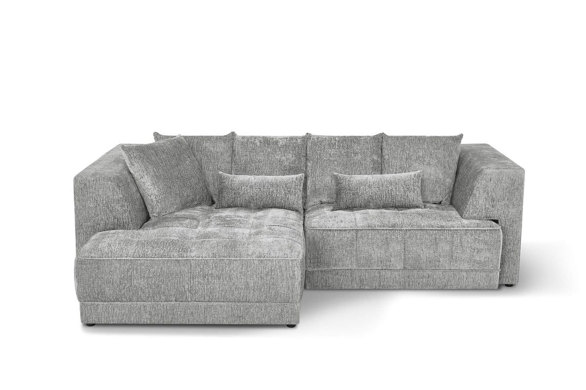 Brooklyn Electric Storage Left Hand Sofa Bed - Silver