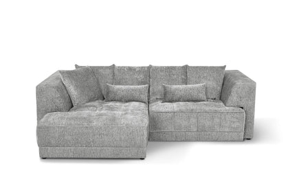 Brooklyn Electric Storage Left Hand Sofa Bed - Silver