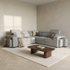 Amy Corner Sofa With Ottomans - Grey