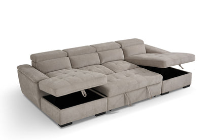Alaya Storage U Shape Sofabed - Beige