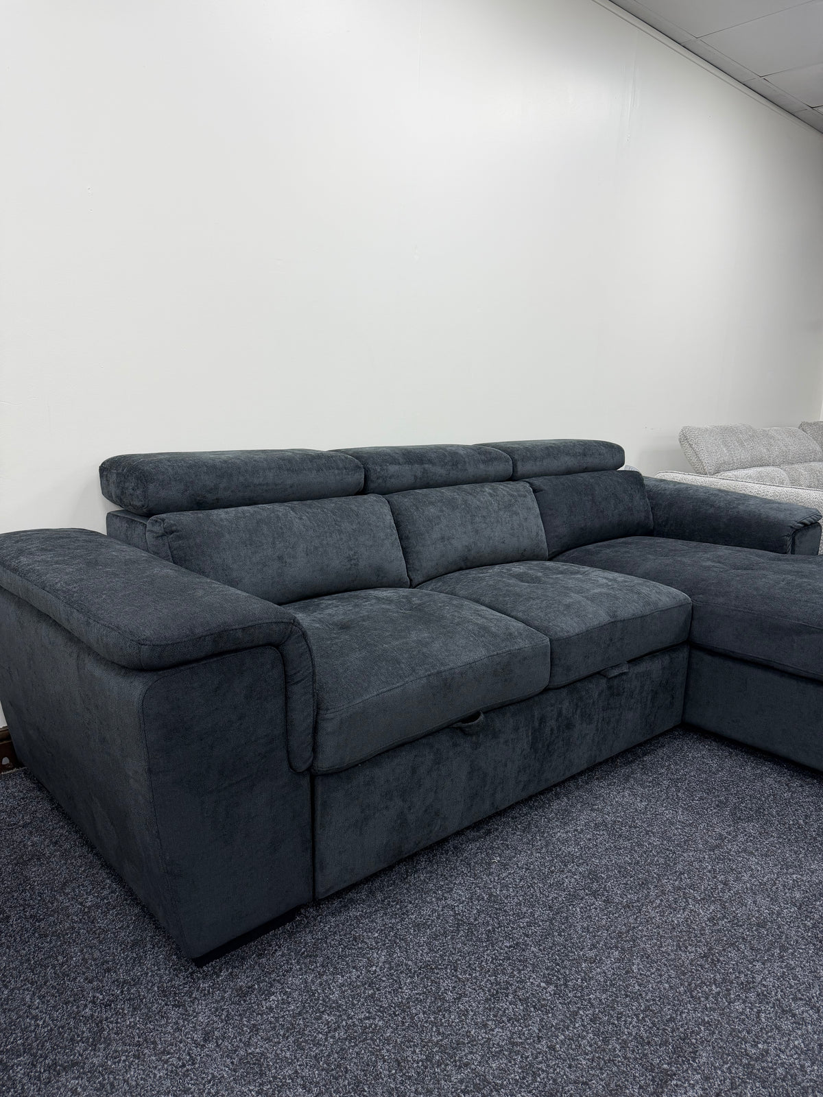 Alaya Storage L Shape Sofa Bed - Black