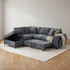 Elara Blue Chenille 1C2 Left Hand Corner Sofa Bed with Storage