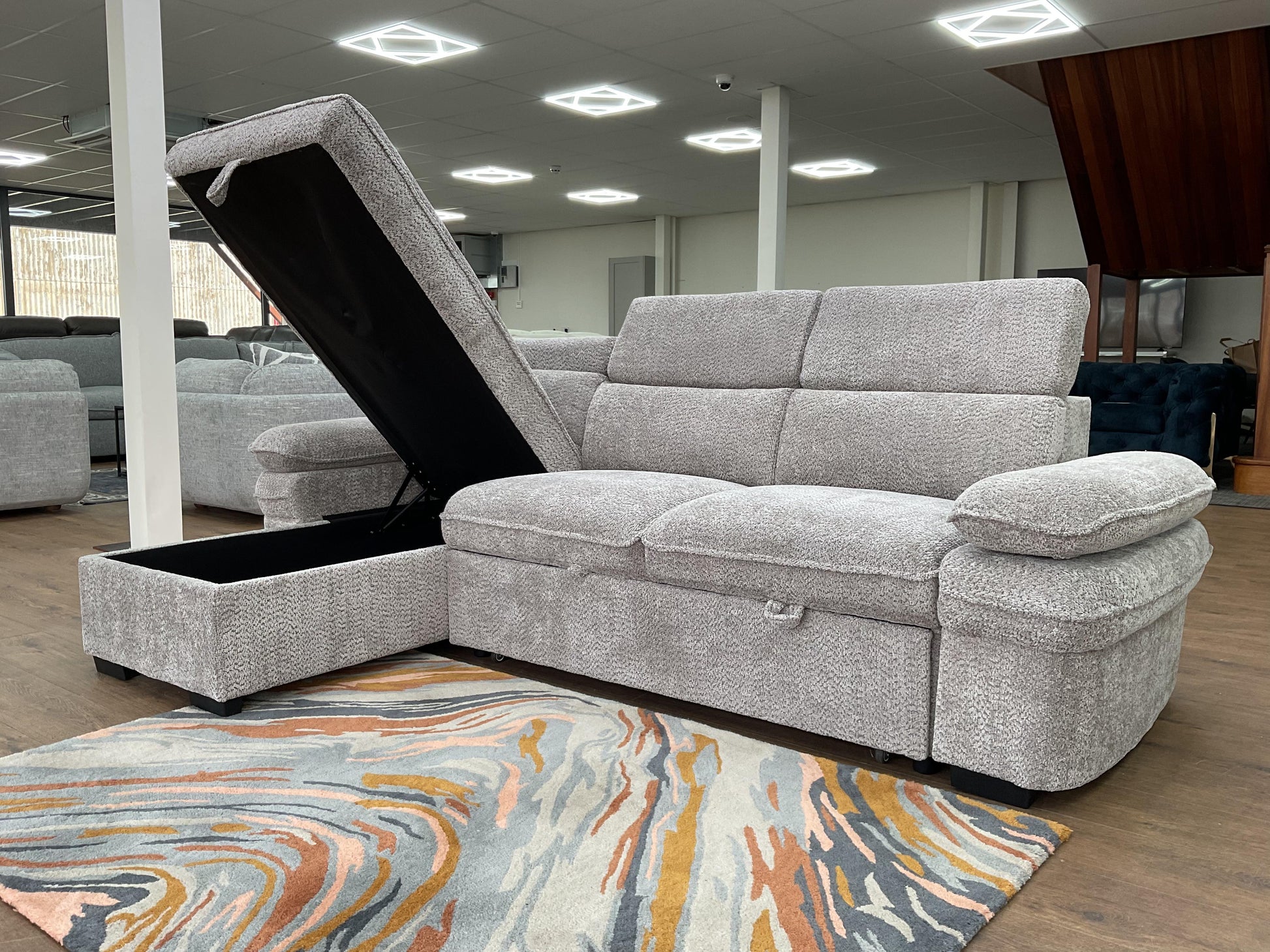Hudson Universal Corner Sofa Bed - Grey