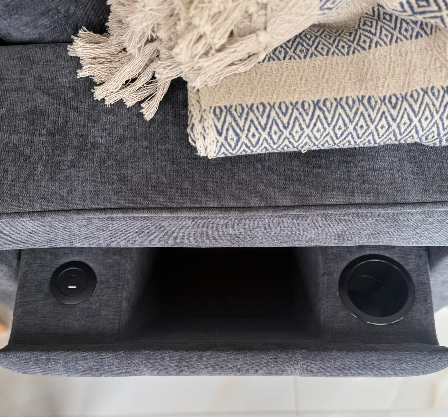 Franklin Universal Storage Sofa Bed With Cupholders & USB/C Charging