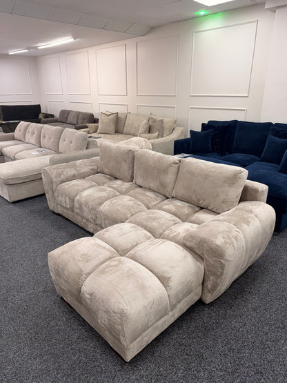 Azzuro Corner Sofa Bed With Storage - Universal Chaise - Plush Velvet  - Mocha