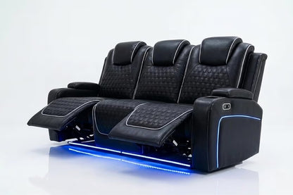 Tuscany 3+2 Electric Entertainment Recliner Sofa - Black