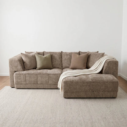 Brooklyn Electric Storage Right Hand Sofa Bed - Mushroom Pre-Order
