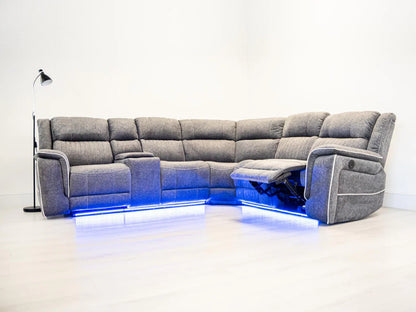 Hannah Electric Recliner Corner Sofa | Micro Fibre Fabric