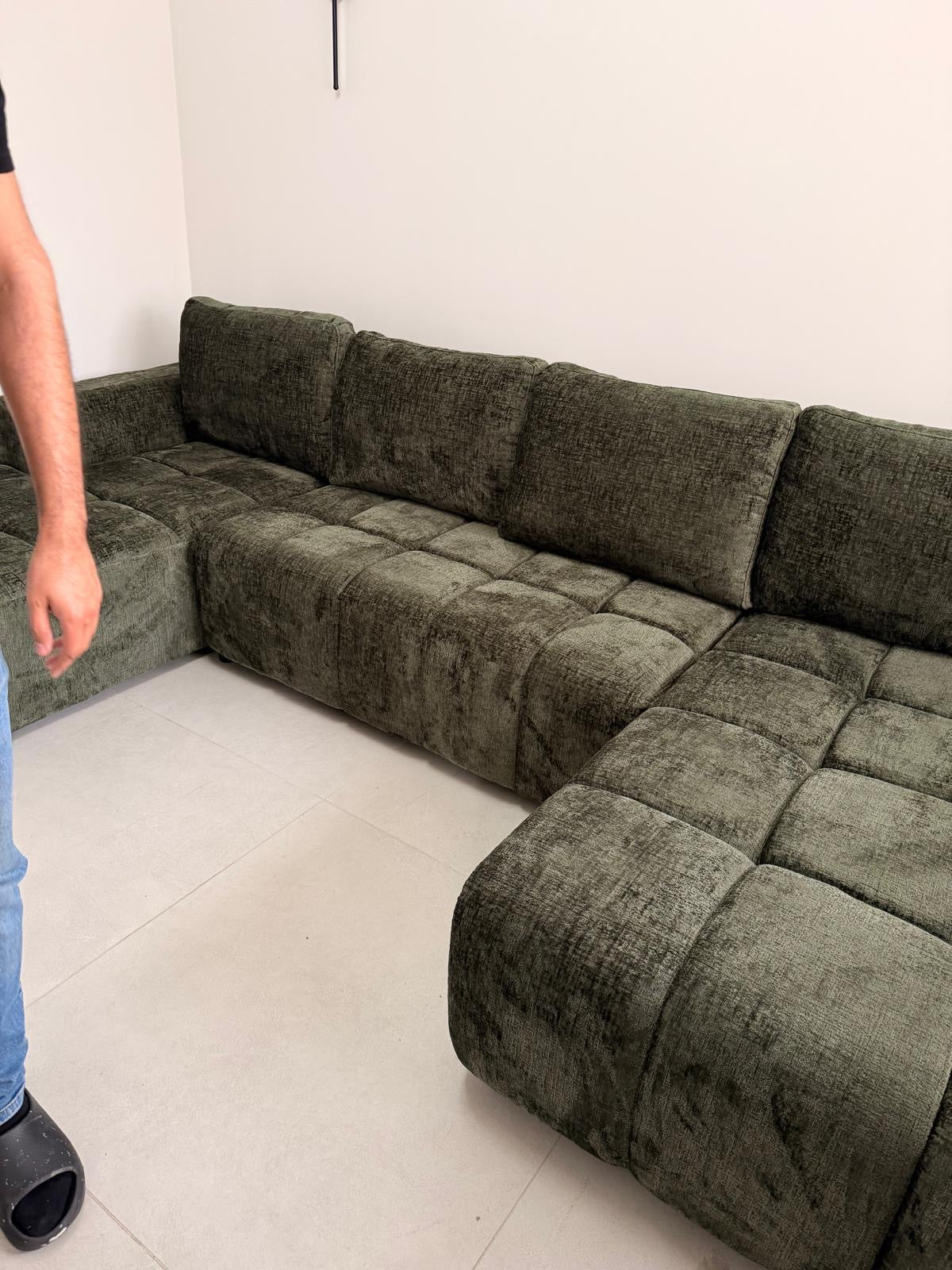 Shanghai Luxury U Shape Sofa Bed - Green