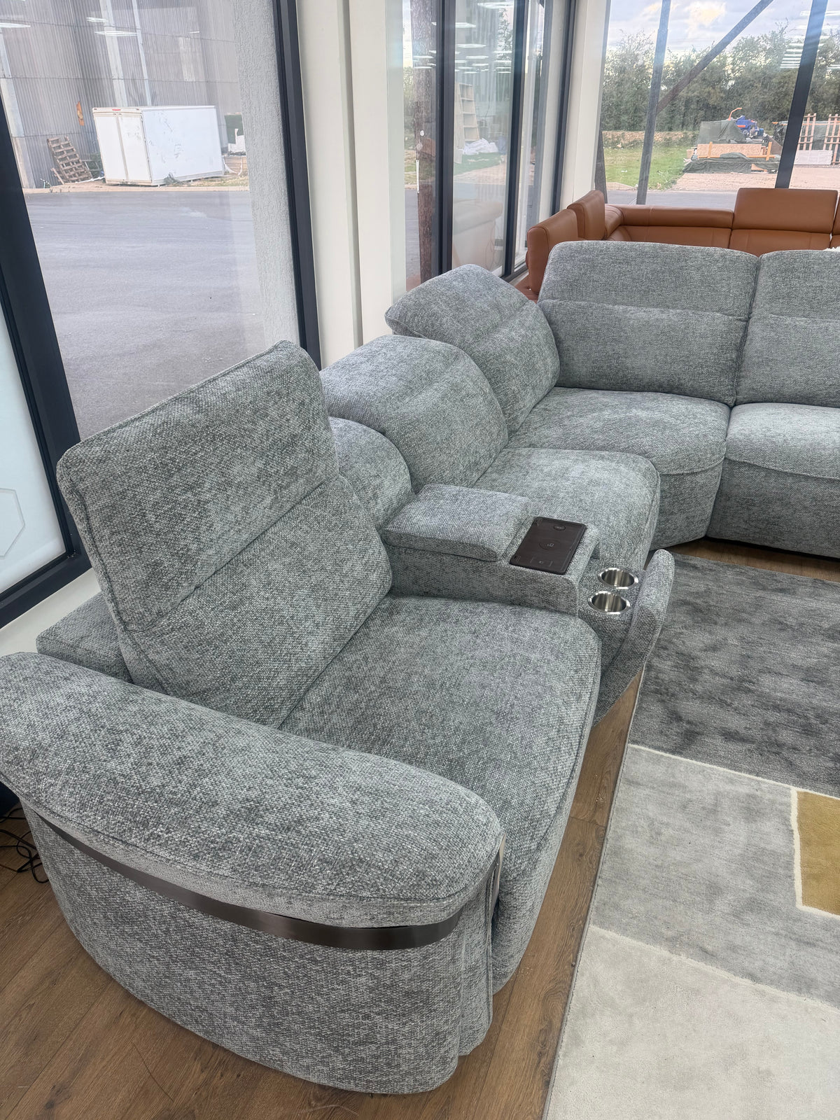 Bicester LED Modular Power Recliner Corner Sofa