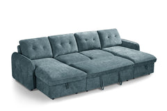 Moscow U Shaped Storage Sofa Bed - Blue