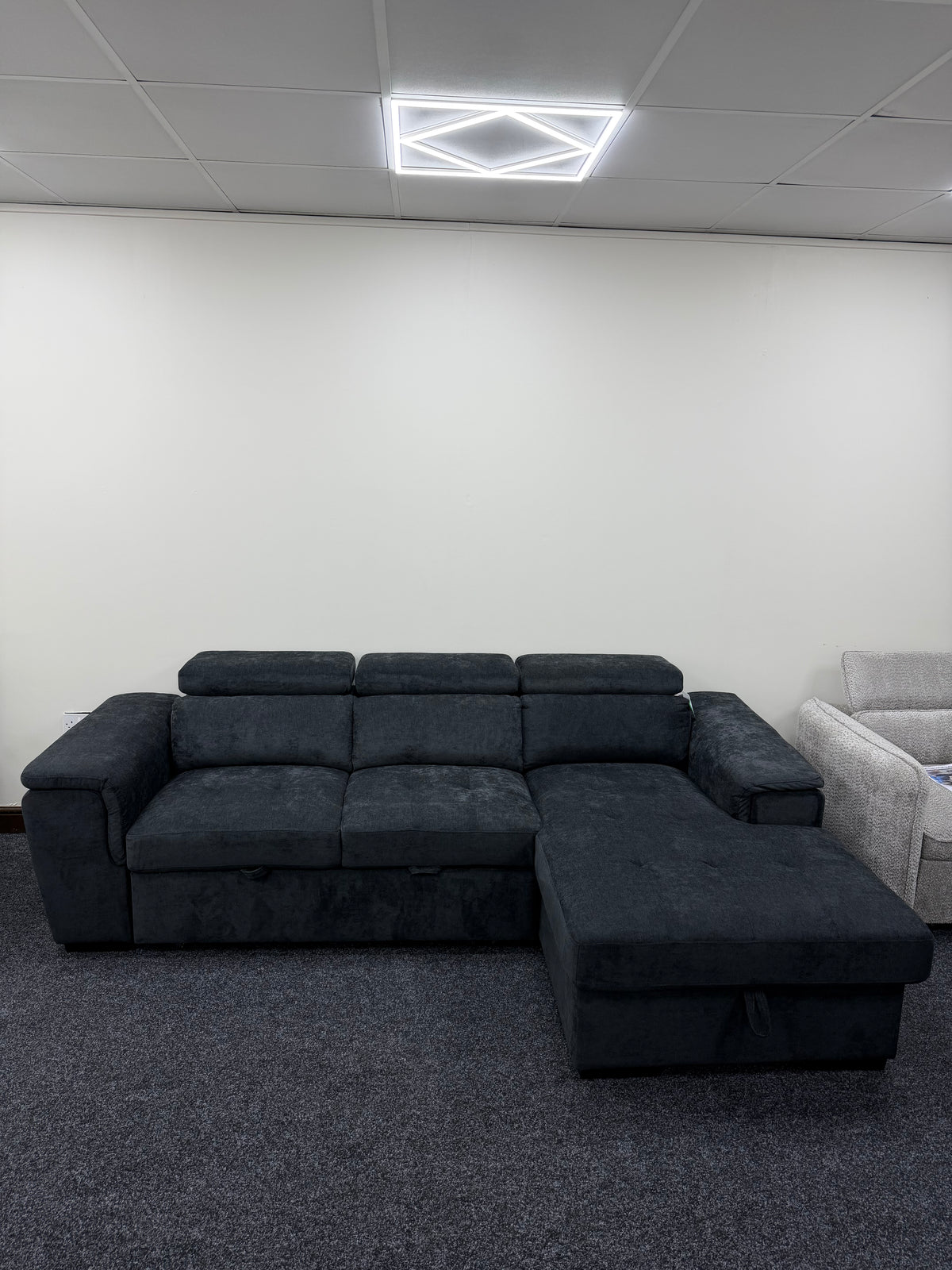 Alaya Storage L Shape Sofa Bed - Black
