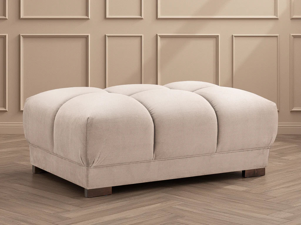 Azzuro Mocha Velvet Footstool - Upholstered Sofa Stool