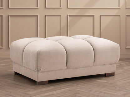 Azzuro Mocha Velvet Footstool - Upholstered Sofa Stool