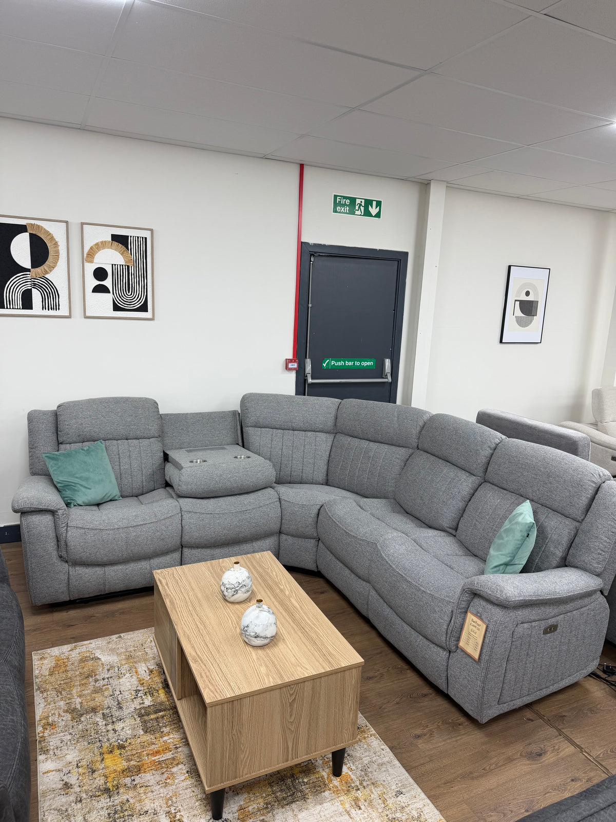 Linden Recliner Sofa Grey Large Corner