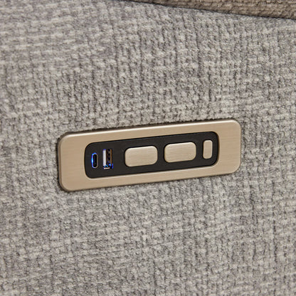 Siyara Fabric Electric Recliners Sofa - Grey With Cupholders-Cooling Cup-Holders/Bluetooth Speakers/Wireless Charging/USB Charging Ports/Storage