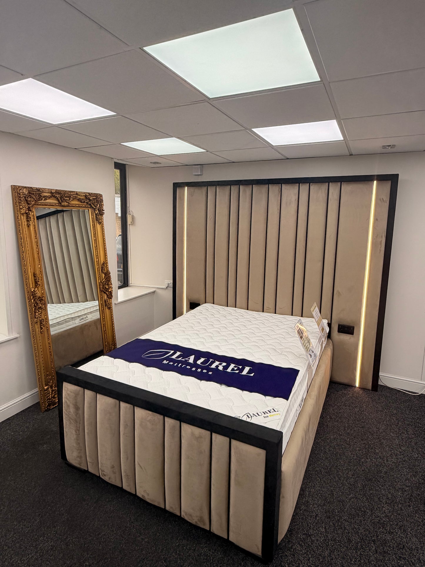 Conrad LED Dimmable Light Bed Frame | Sockets Optional