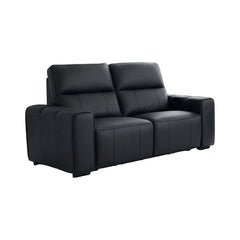 Bellagio Genuine Leather Electric Recliner 3+2 Seater Sofa - Black