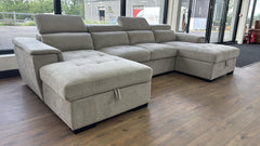 Alaya Storage U Shape Sofabed - Beige