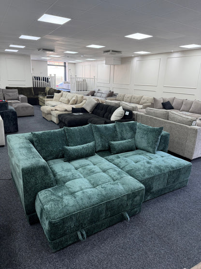Brooklyn Electric Storage Right Hand Sofa Bed - Emerald