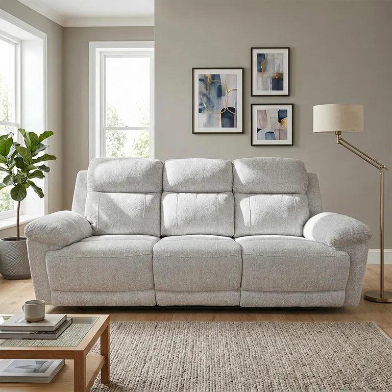 Owen Electric Recliner Sofa 3 Seater - Beige